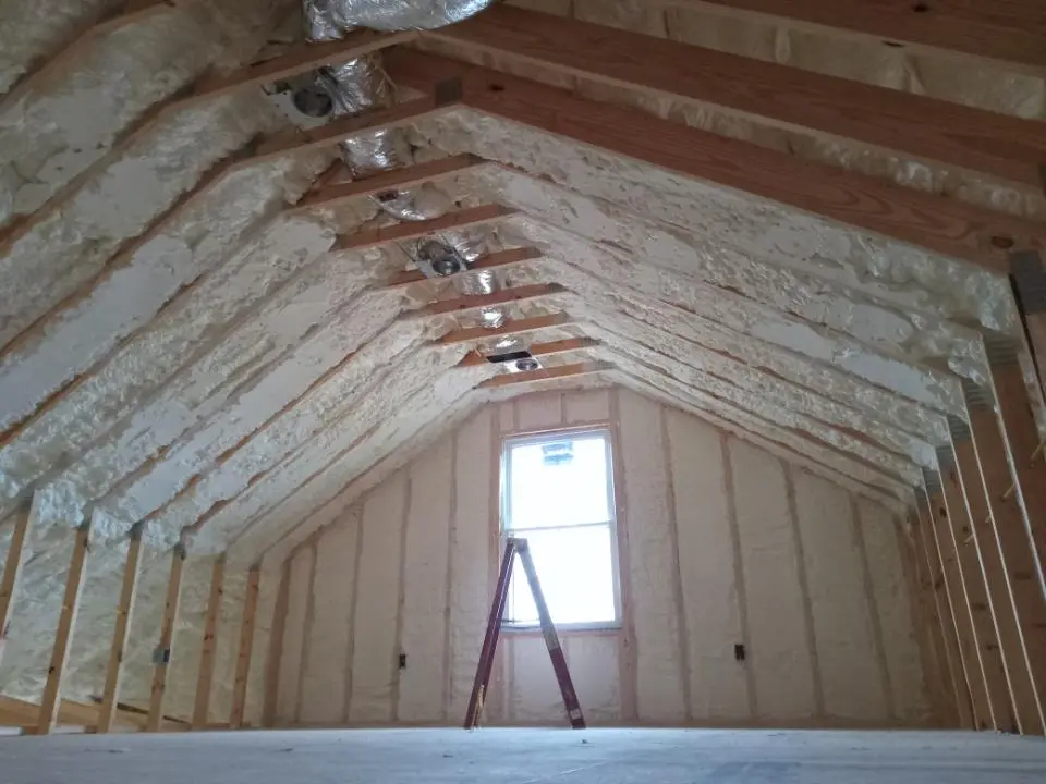 Spray foam roofing application for Crawl Space Insulation project in Orange Cove